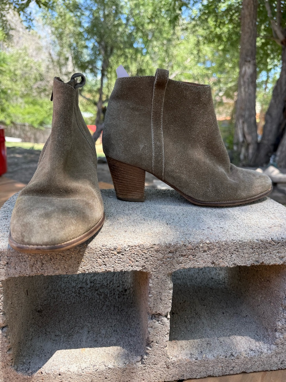 Madewell "Billie" Taupe Suede Ankle Boots